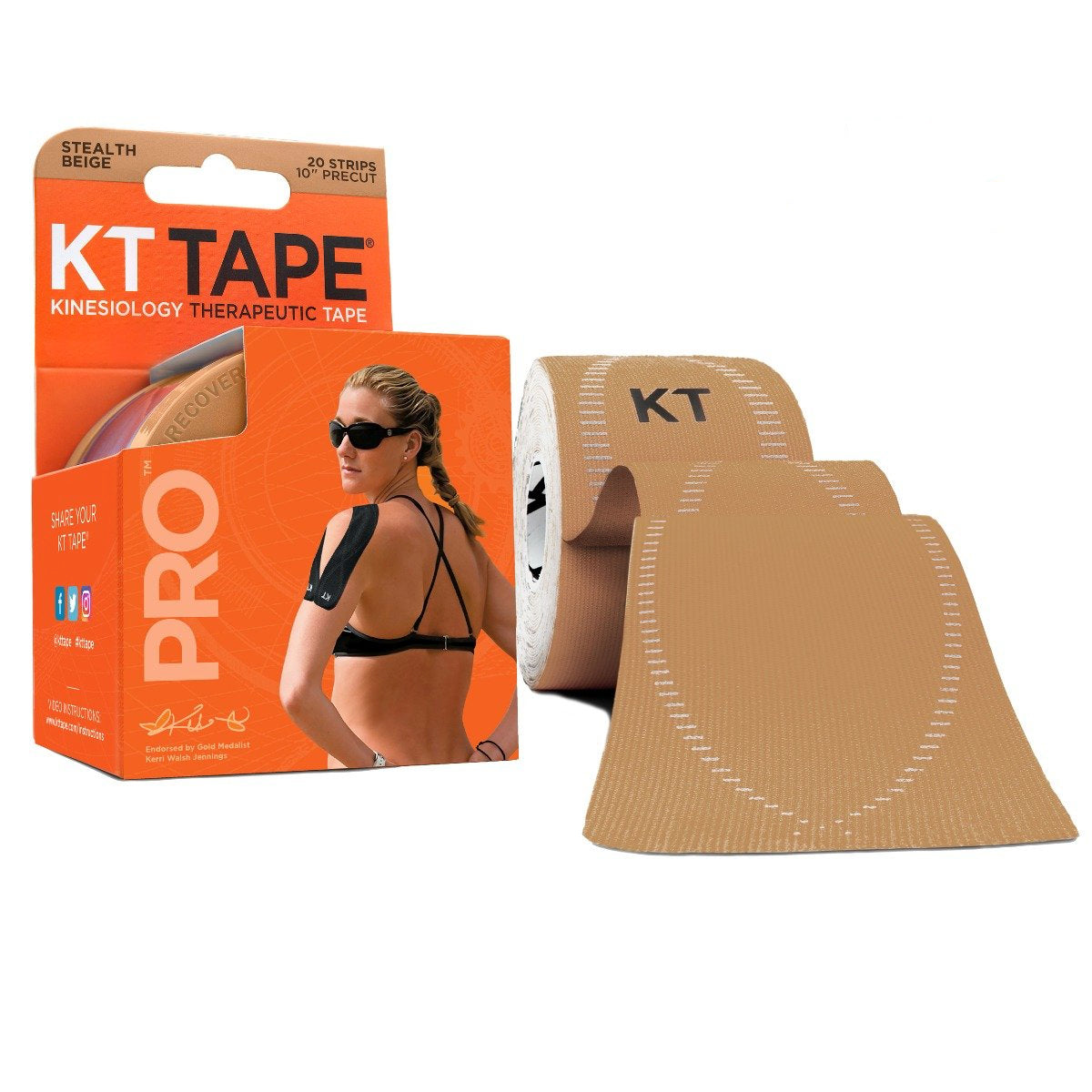 KT Tape Pro - Voorgesneden - Beige - 5cm x 5m - Intertaping. nl