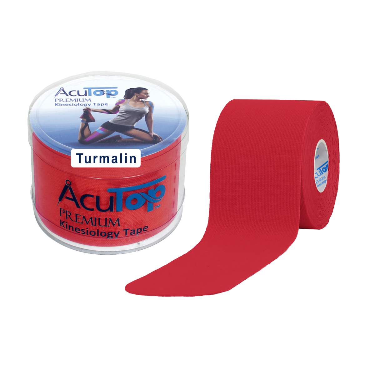 Acutop Premium Kinesiotape Tourmaline - Rood - 5cm x 5m - Intertaping.nl