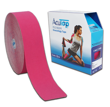 Acutop - Premium Kinesiotape Jumbo - Roze - 5cmx32m - Intertaping.nl